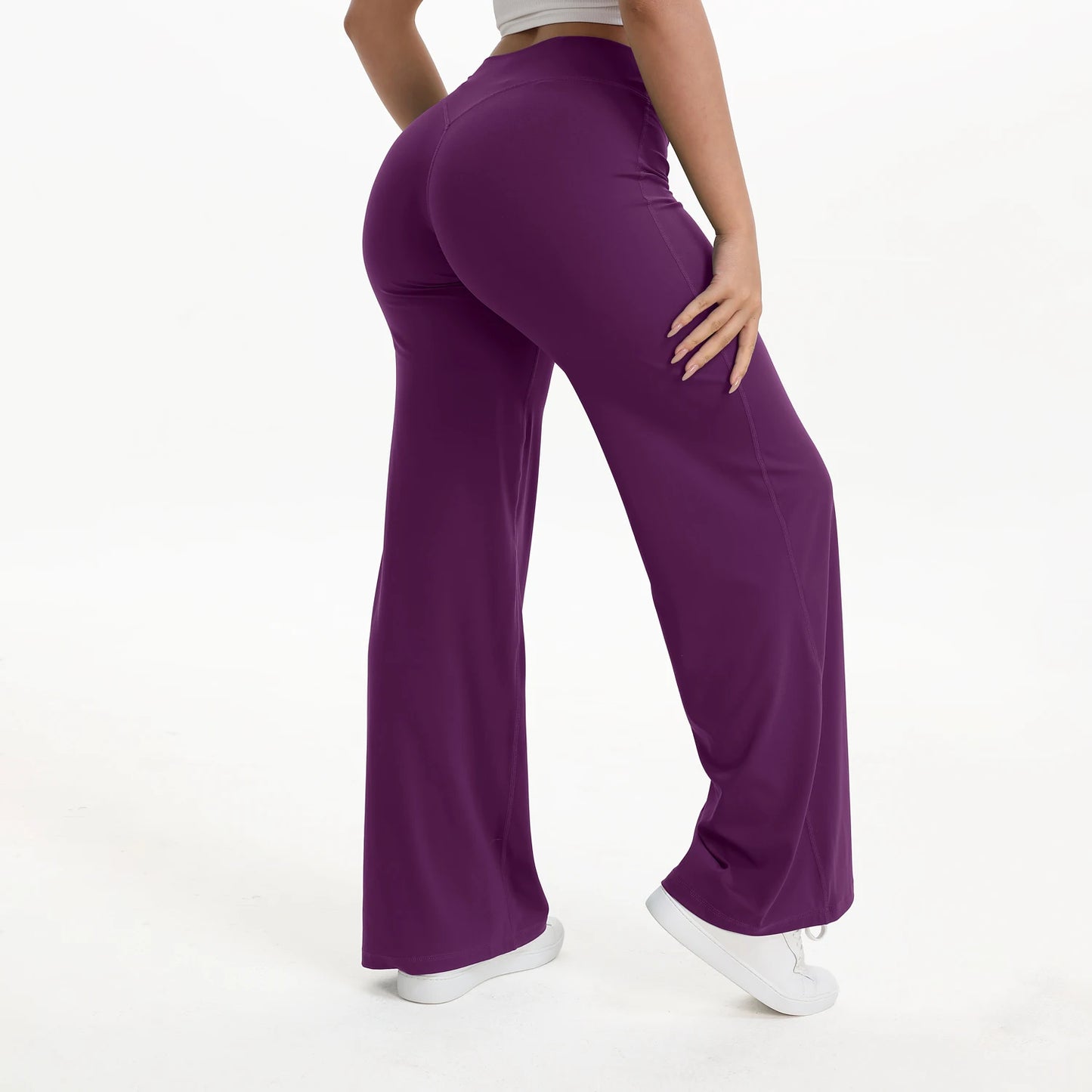 Pantalones de yoga suaves y favorecedores para mujer - cintura media pierna recta, mezcla de nailon/elastano, para gimnasio y pilates
