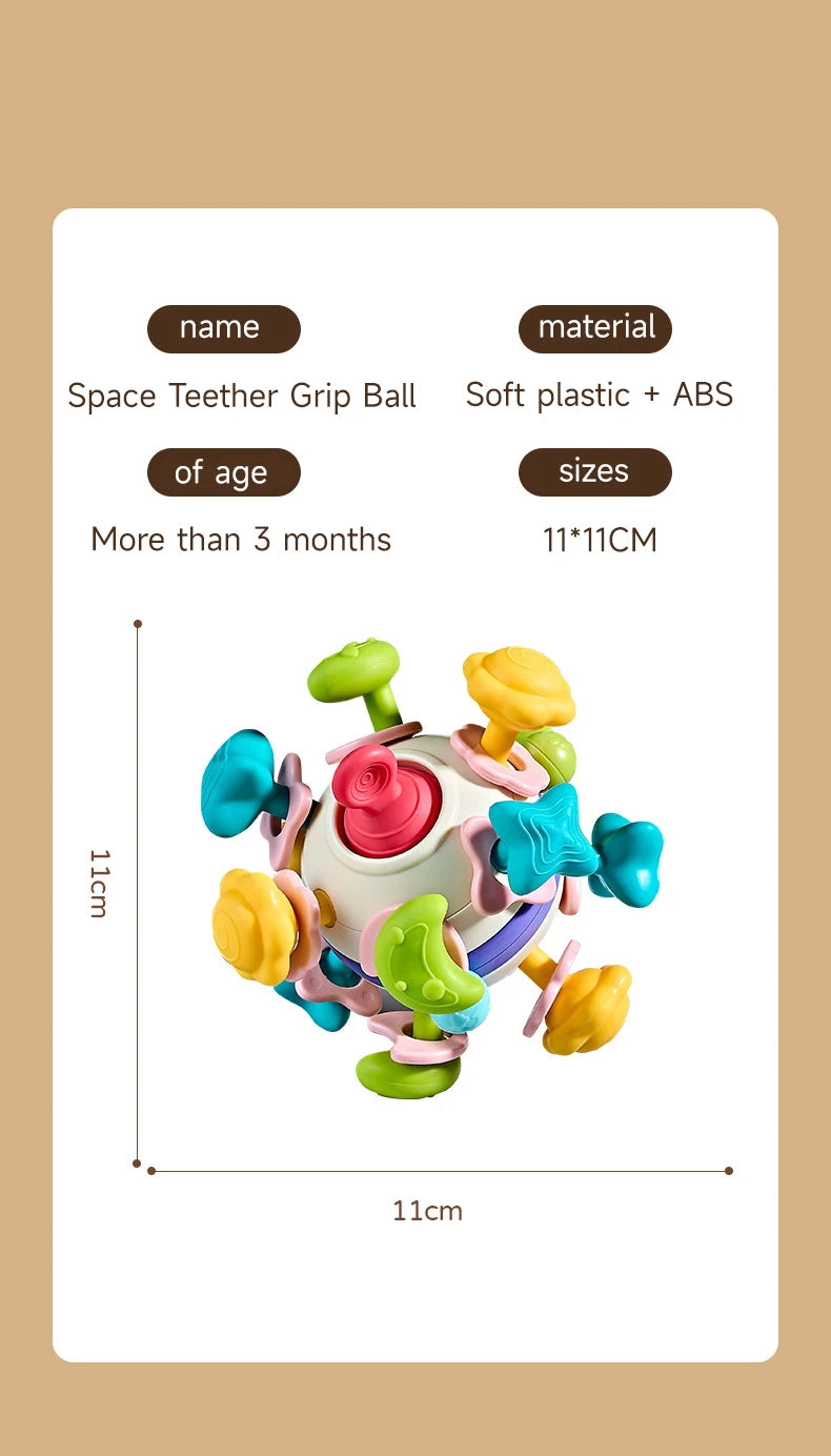 Baby Teether Rattle Hand Grip Sensory Ball Toy Newborn