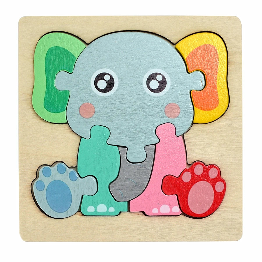 Variant image for 3D Wooden Animal and Vehicle Puzzle for Kids, Educational Montessori Toy for Cognitive Development and Fine Motor Skills-12