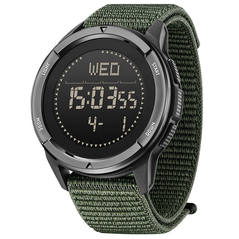 Digital 45mm Carbon Fiber Watch Nylon Strap Waterproof