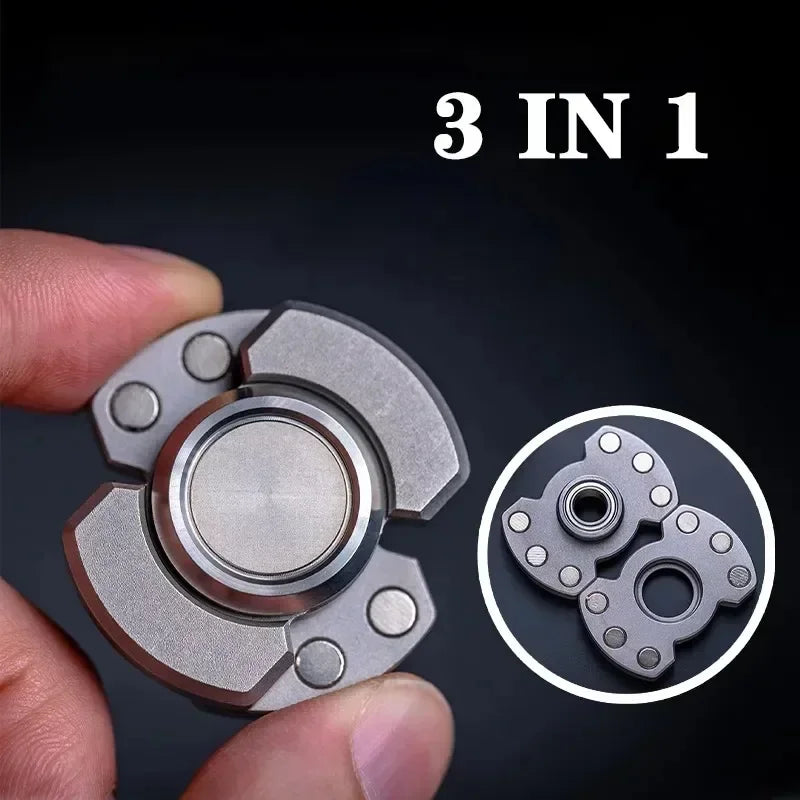 Spinner de Fidget Magnético de Metal con Tarjeta de Empuje para Adultos, Alivio del Estrés