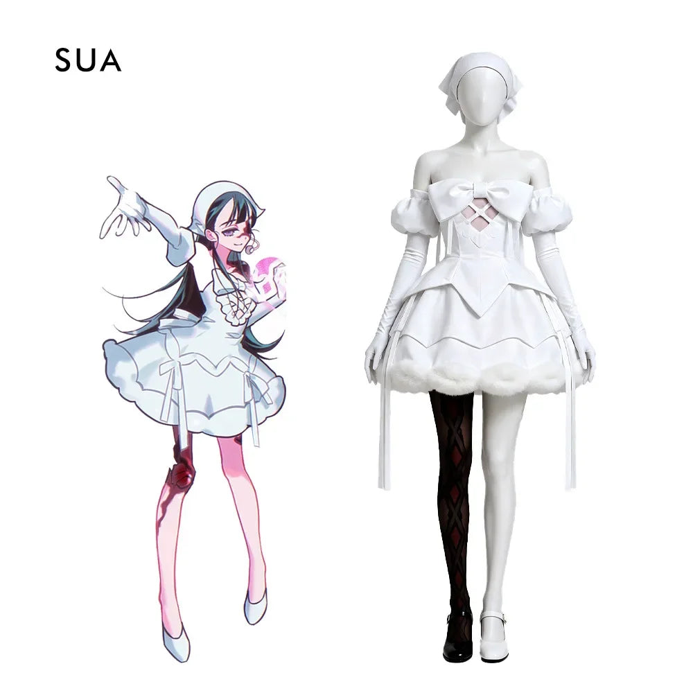 Alien Stage Zombie Mizi Sua-cosplaykostuum, complete set met witte jurk voor vrouwen en volwassenen, Halloween 2026