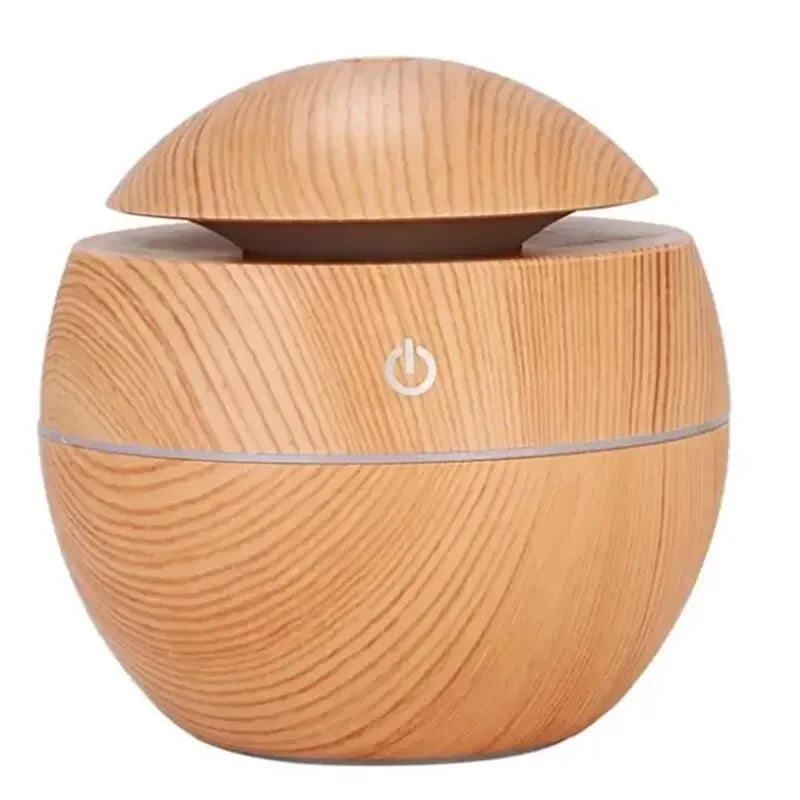 USB Ultrasonic Cool Mist Sprayer Aroma Diffuser Mini Wood Grain Humidifier for Home Use