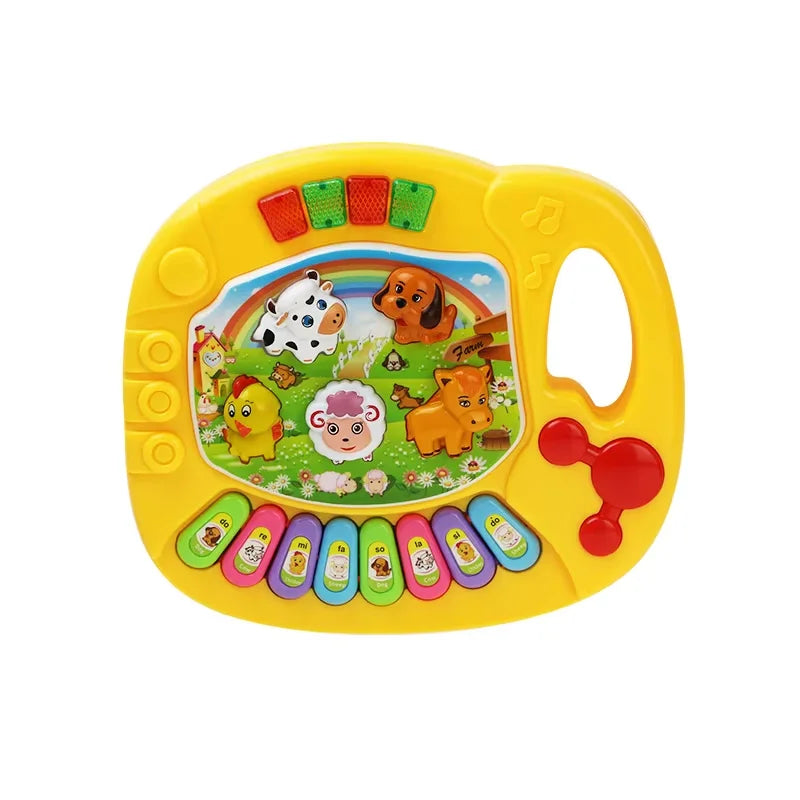 Farm Kids Cartoon Piano Keyboard Game - Animal Sounds, Flashing Light Music, Educational Toy for Baby, Gifts for Kids