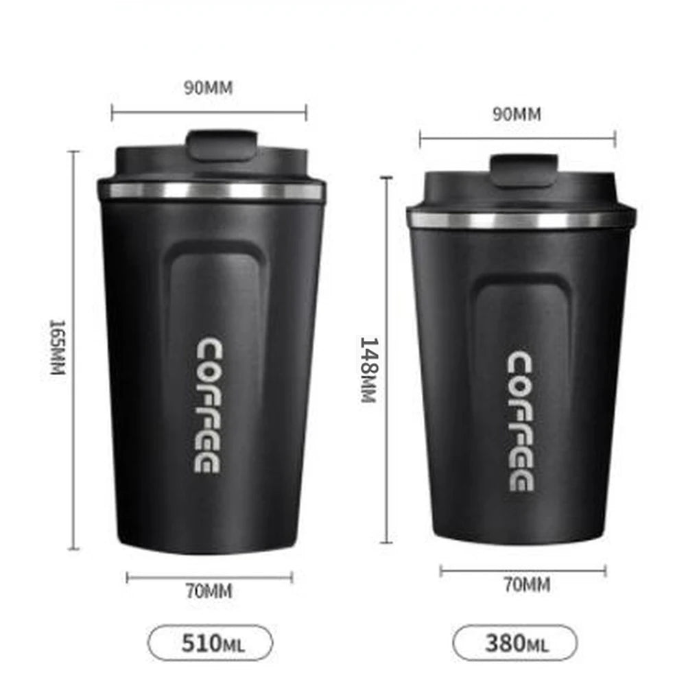 Stainless Steel Smart Coffee Tumbler with Temperature Display, Portable Travel Mug 380ml 510ml, Leakproof Insulated Cup