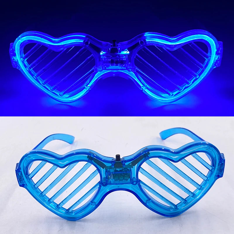Gafas LED Iluminadas - 5 Colores en Forma de Corazón para Fiestas, Suministros para Niños y Adultos