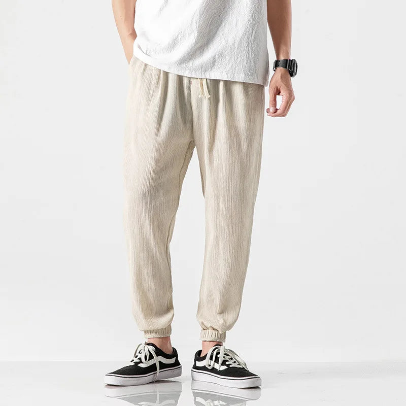 Casual Pants Men's Linen Harem Bloomers Cotton Leggings for Comfort