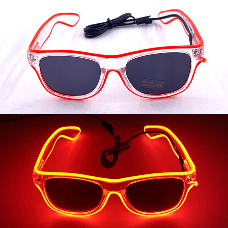 Light Up LED Neon Sunglasses for Kids Adults - Neon Wire Party Favors, Glow in The Dark Accessories