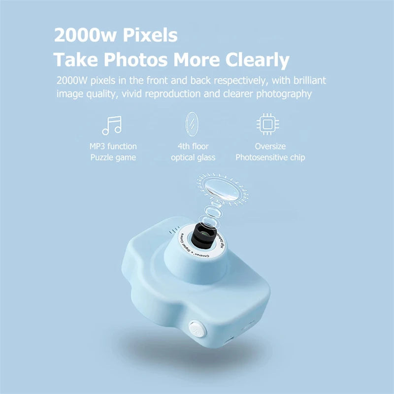 Mini HD Kids Camera - Portable Digital Selfie Photography Toy for Outdoor Fun, Perfect Christmas Gift for Children
