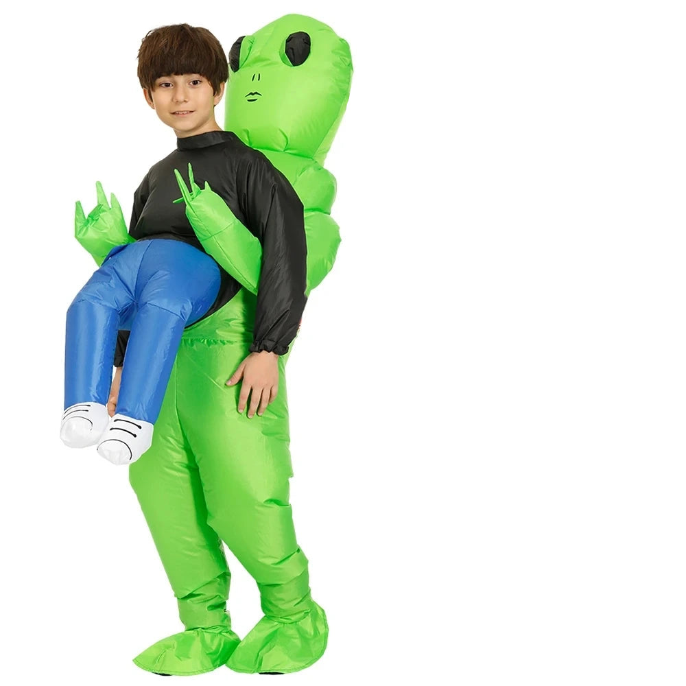Costume Gonfiabile da Alieno per Adulti e Bambini, Costume di Halloween Leggero per Feste e Cosplay