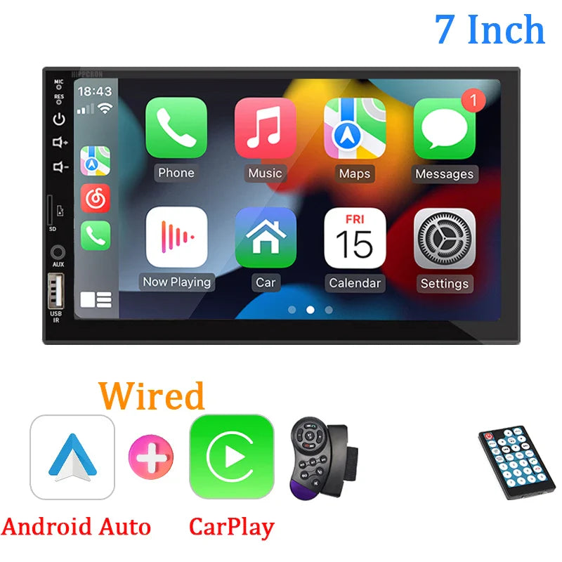 Car Stereo 7 Inch CarPlay Android Auto Multimedia Player With Bluetooth FM Radio AUX MirrorLink Fall 2025 Upgrade
