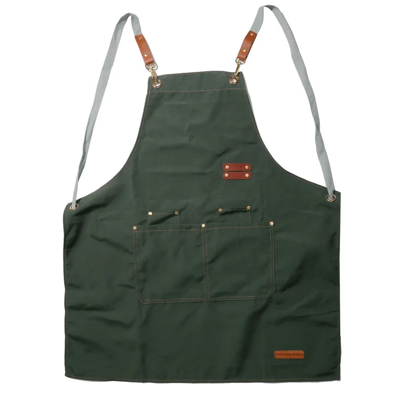 Canvas Apron Waterproof Bib Professional Cafe Catering Apron Fall 2025 Water Resistant Durable