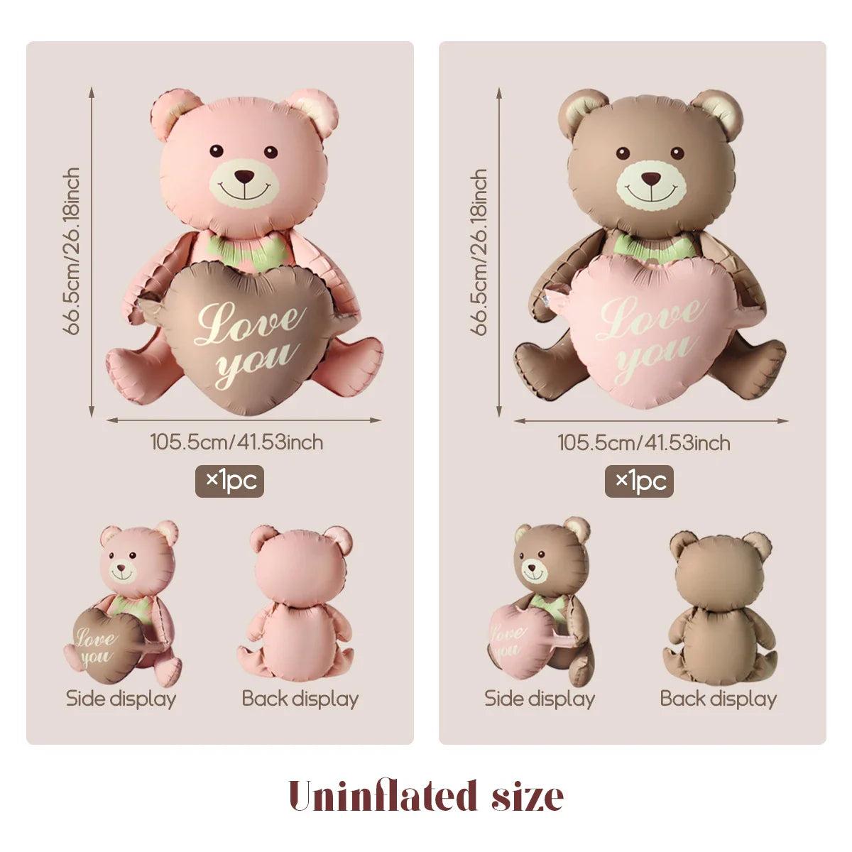 3D Bear Balloon Foil Lying Cartoon Heart Design Birthday Party And Valentine Decor 2026 Gift