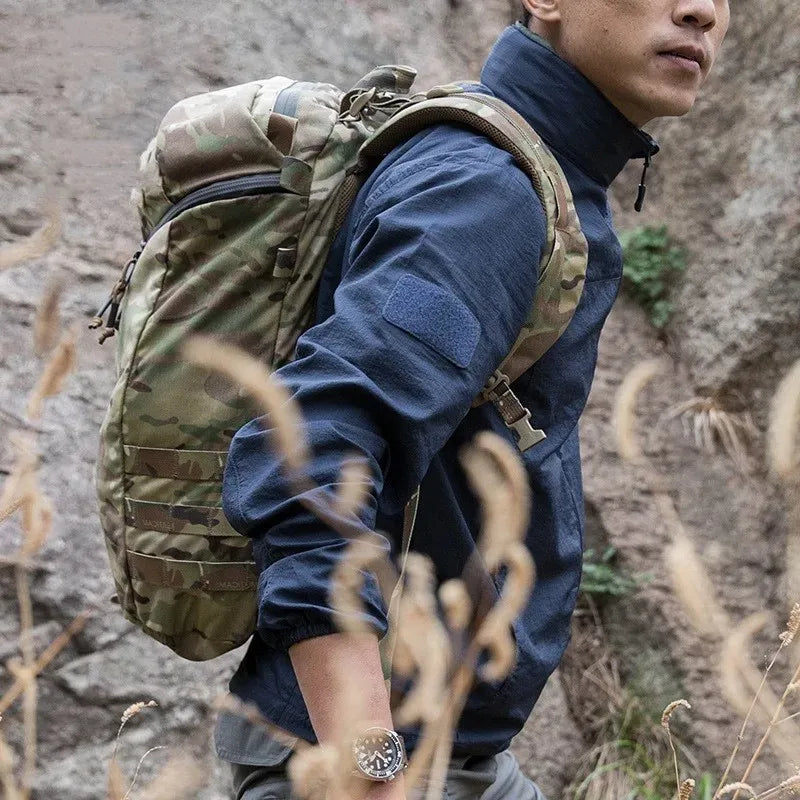 Chaqueta ligera para hombre - Cremallera táctica, poliéster, verano