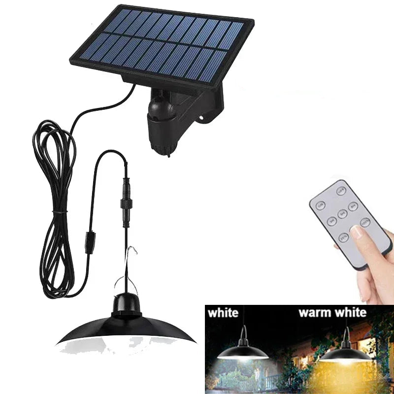 Solar Pendant Light With Remote Control, Outdoor Waterproof LED Lamps For Shed Barn Backyard Patio 2026
