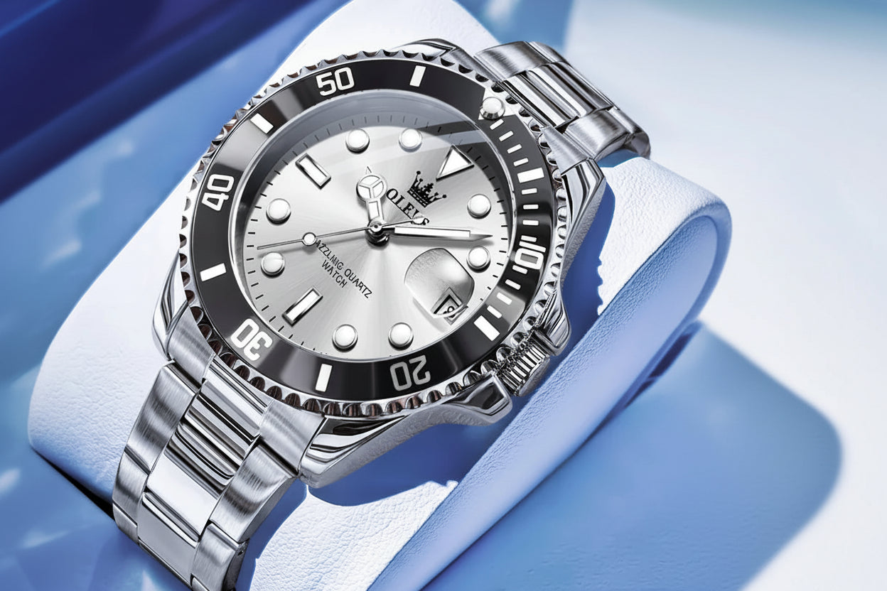 Quartz Watch Stainless Steel Date Classic Dress Watch Gift
