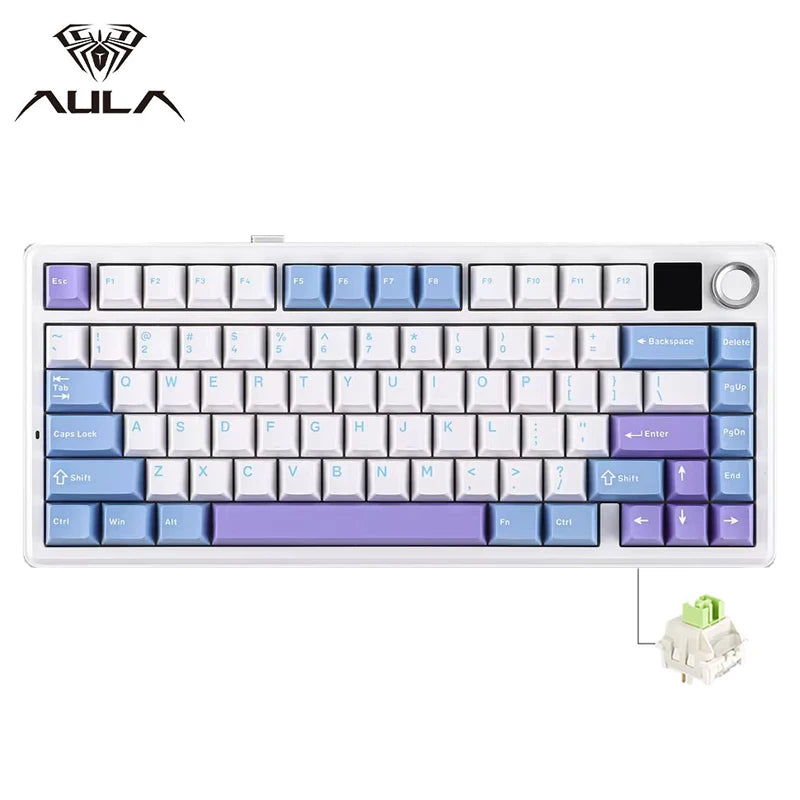 Teclado mecánico para juegos 75% Hot Swap RGB TFT inalámbrico