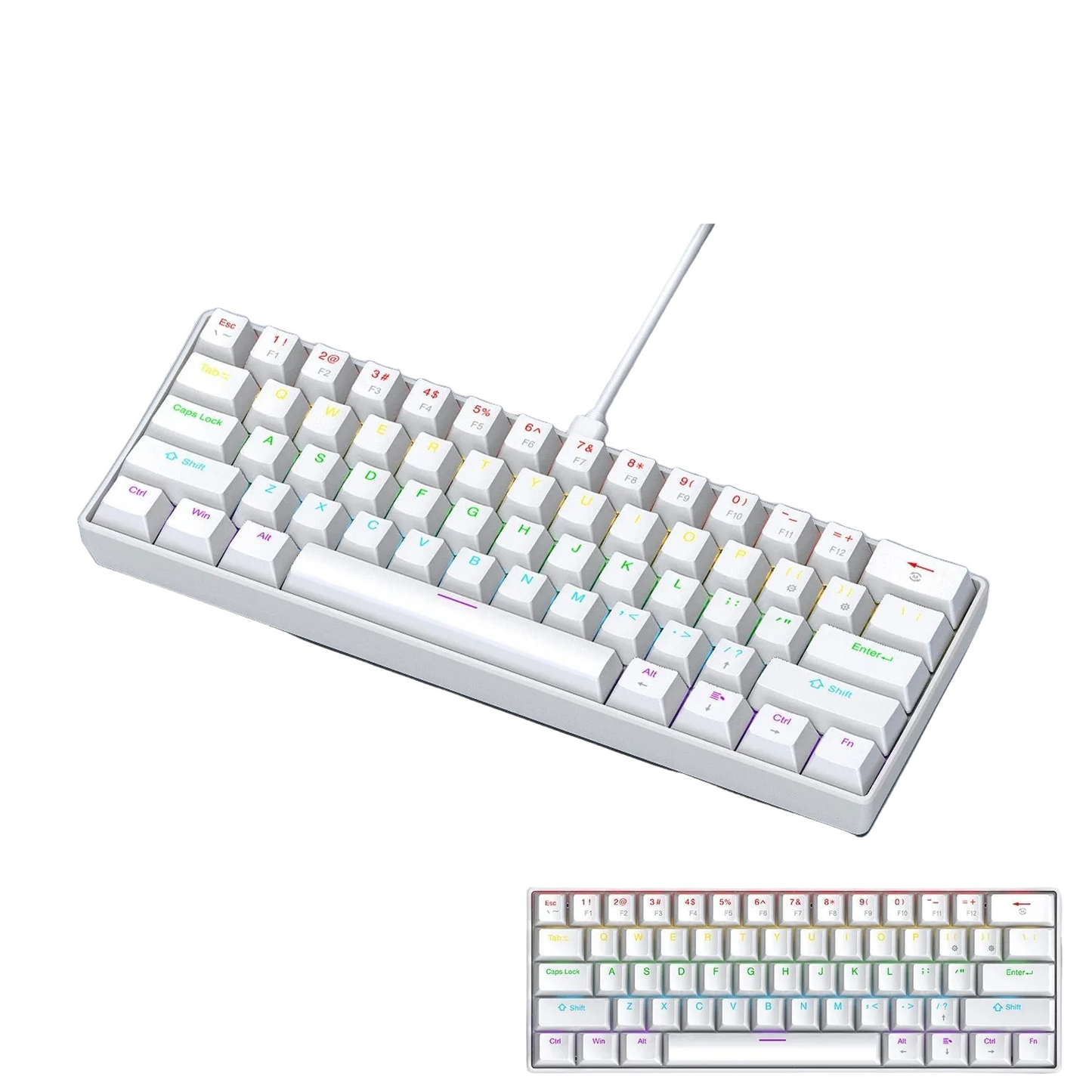 Teclado Mini Mecánico con Cable RGB Portátil 60 Porciento
