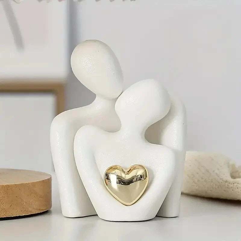 Love Embrace Statue White Plastic Romantic Figurine, Valentines Day Gift 2026 Cozy Bedroom Decor