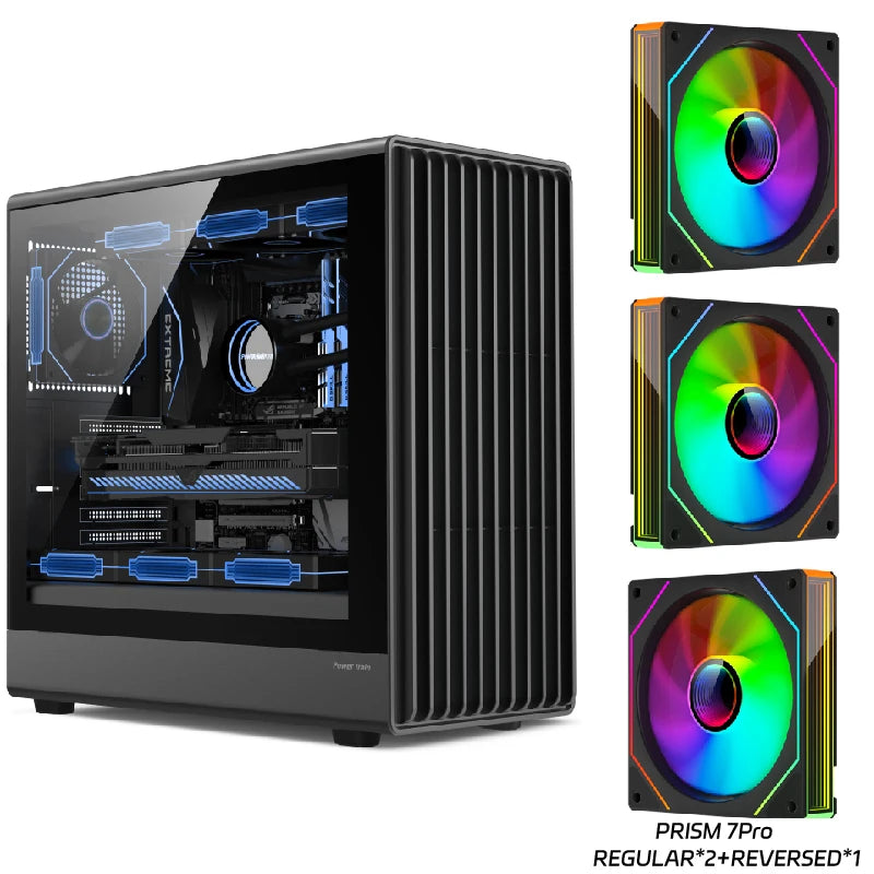 Boîtier PC avec côté en verre Support ATX M ATX ITX Radiateur 360mm