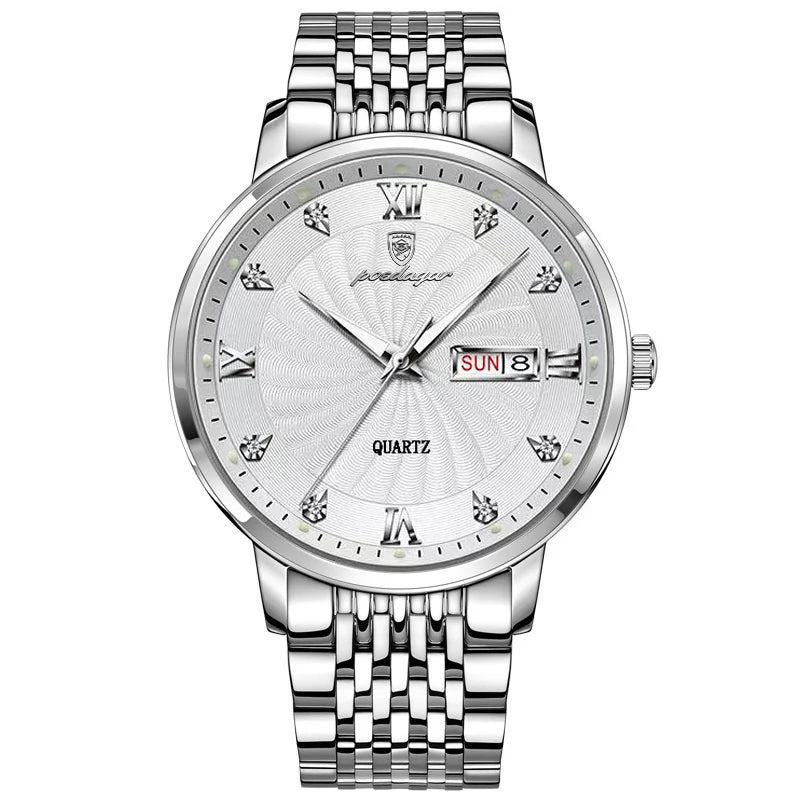 Quartz Wristwatch Stainless Steel Luminous Date Week