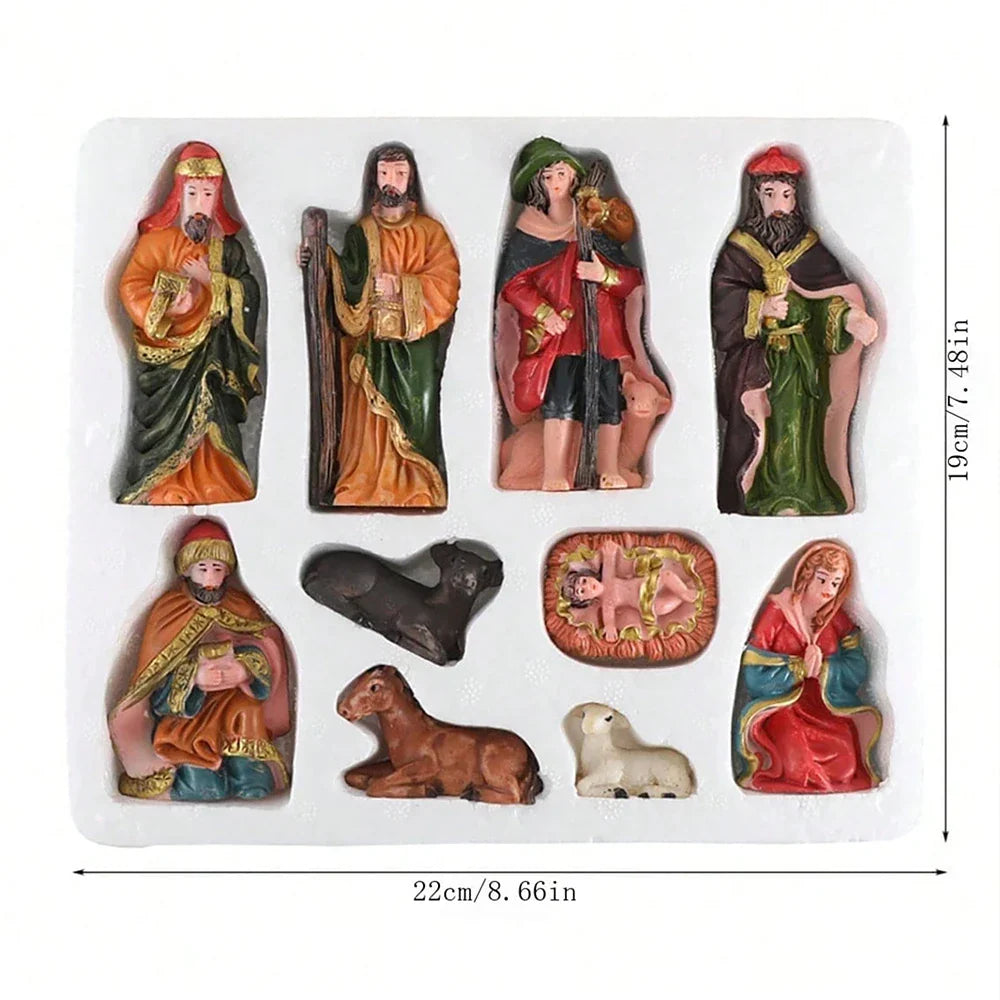 Nativity Figurines Set 10 Piece Christmas Classic Nativity Scene Decor Holiday 2025 Gift Idea