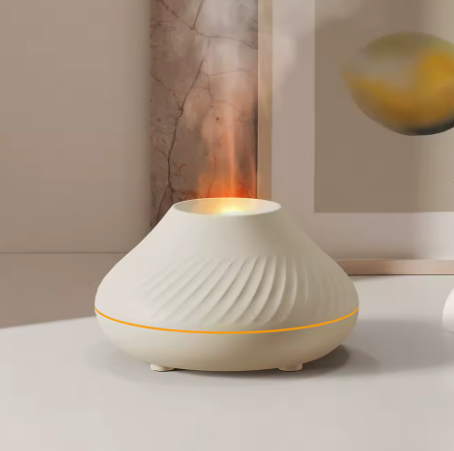 Volcanic Aroma Diffuser Essential Oil Lamp 130ml USB Humidifier with Color Flame Night Light