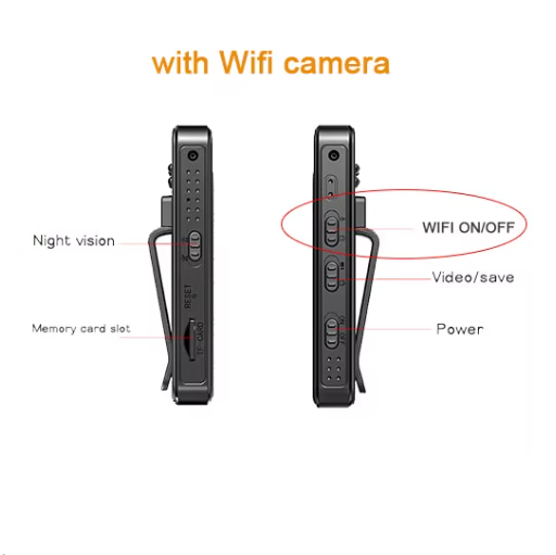 Wifi 1080P Body Mini Camera with Night Vision - Portable Police BodyCam, Infrared Camcorder for Indoor/Outdoor Use