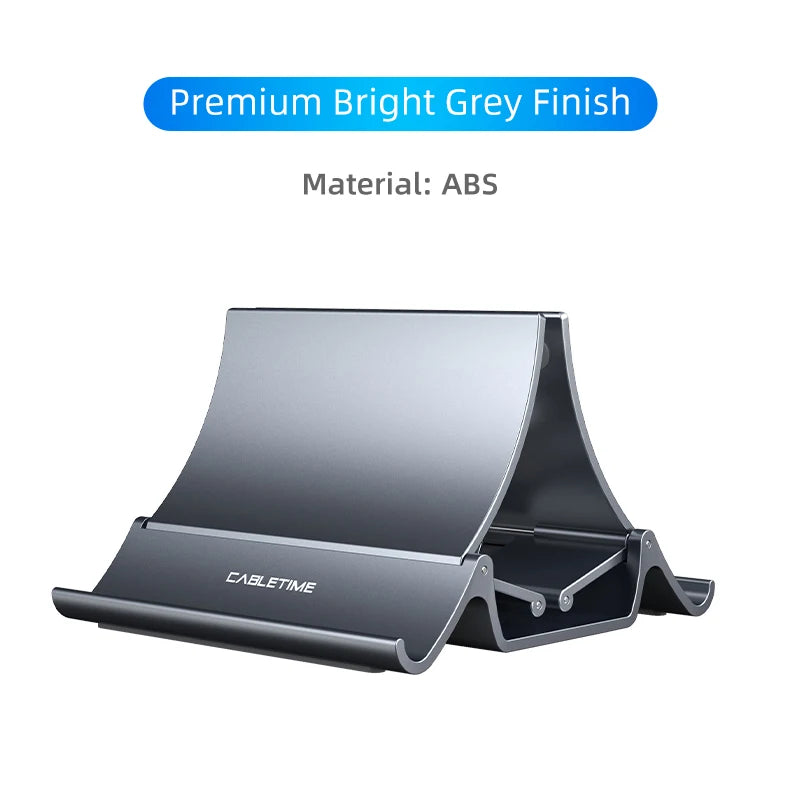 Vertical Laptop Stand with Silicone Grip - Dual Device Holder for MacBook & Tablet, Heat Dissipation,
