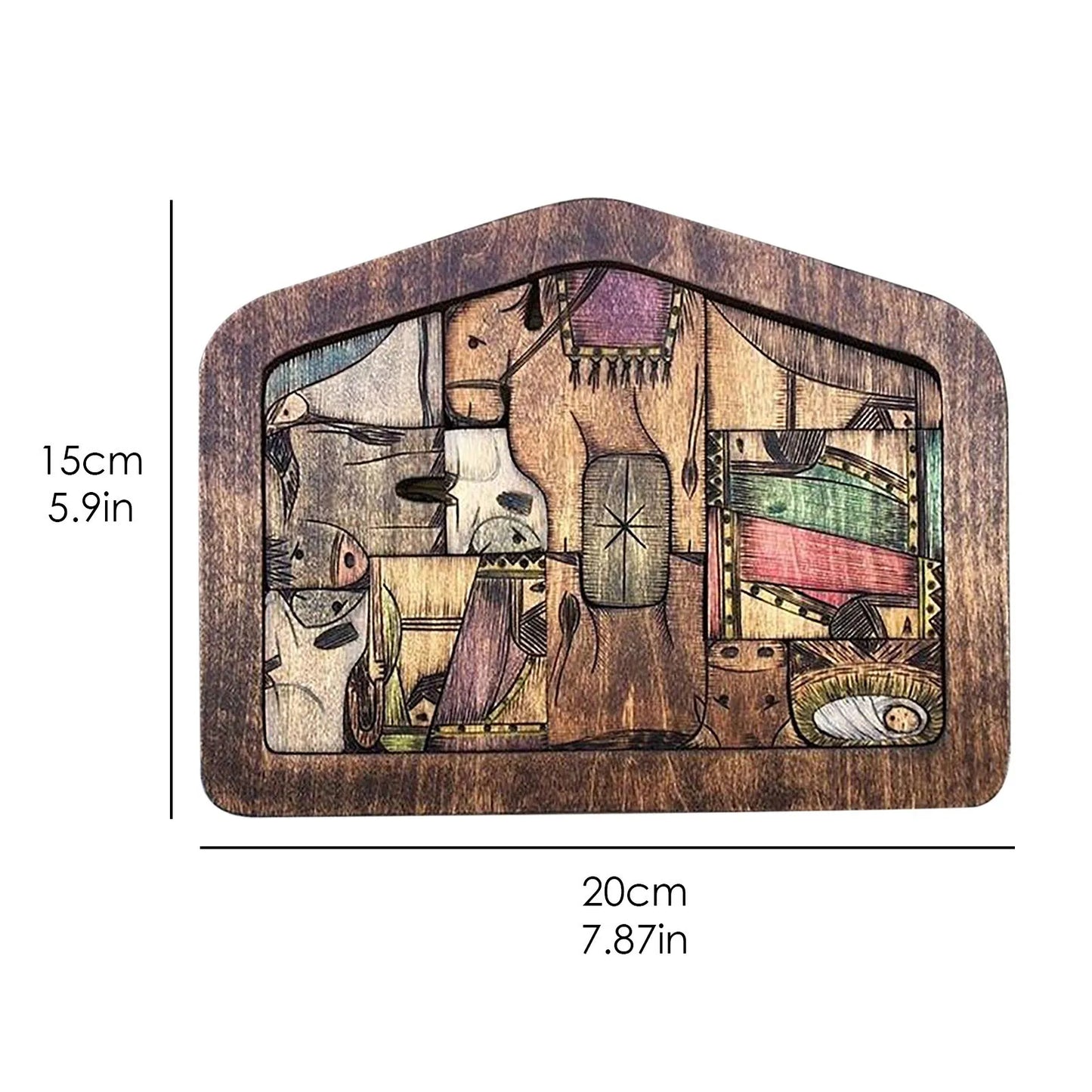 Wooden Nativity Puzzle With Wood Burned Design, Jigsaw Puzzle Set For All Ages, Holiday Desk Decor Gift