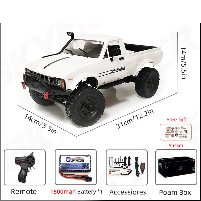 RC Auto 1:16 Maßstab 4WD Rock Crawler Elektrischer Offroad-Buggy mit LED-Lichtern Geschenk für Kinder 15-20 Min Laufzeit