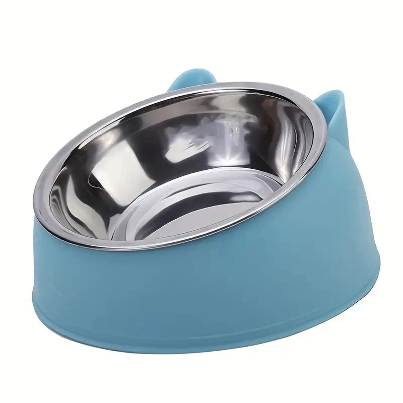 100ml Cat Dog Bowl Raised Non Slip Tilt Feeder for Pets