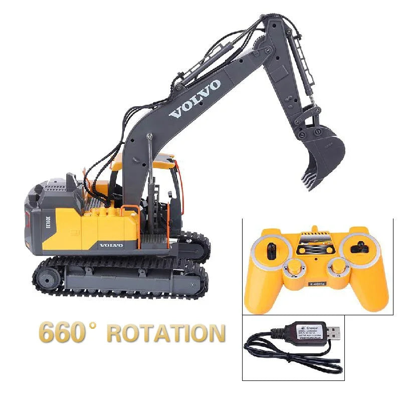 RC Excavator 1/16 Scale Alloy Digger 3in1 Construction Vehicle Fall 2025 Gift Idea