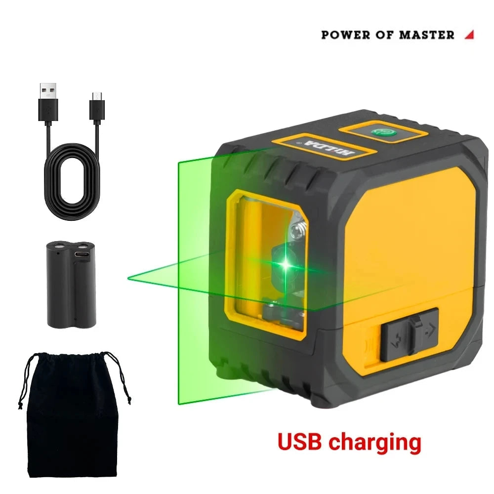 Mini Laser Level with Self-Leveling Green Beams - USB Charging Home Tools