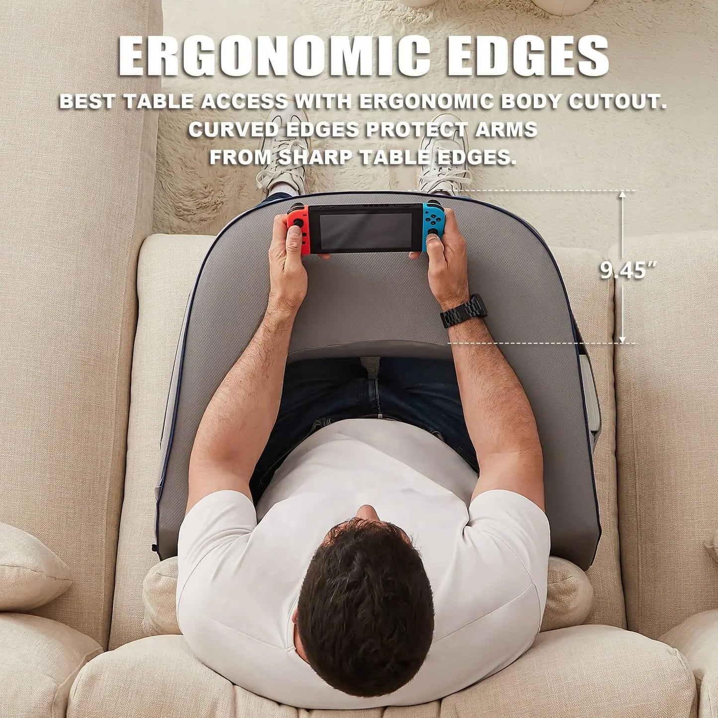 Memory Foam Lap Desk Pillow for Laptop, Reading & Gaming Support