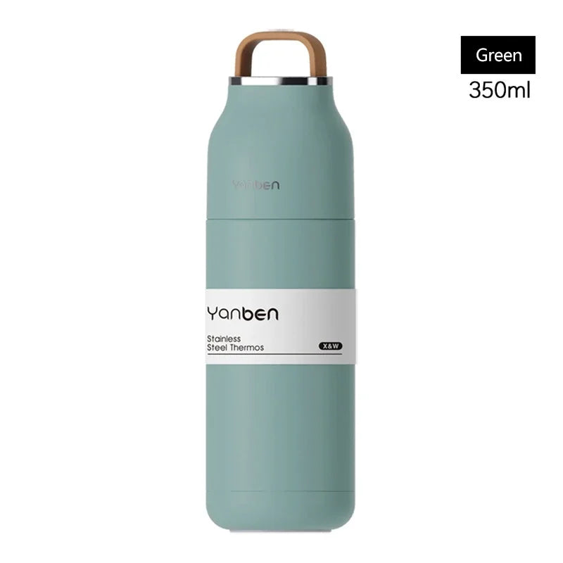 Rejse vandflaske 350ml 304 rustfrit stål vakuum termoflaske efterår 2025 isoleret lækagesikker til farten