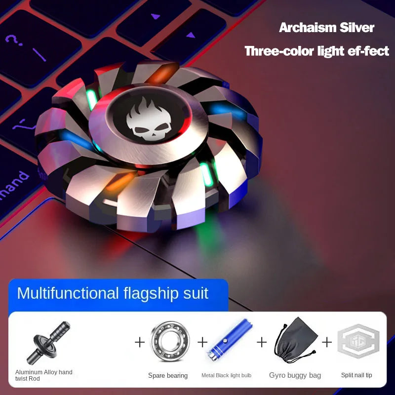 Luminous Fidget Spinner Metal EDC Toy Rainbow Durable LED