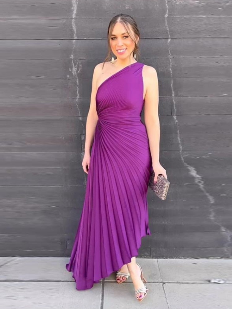 Variant image for Elegant White Satin Midi Dress for Women, Timeless Design for Parties and Special Occasions-57