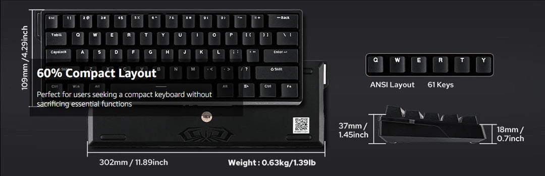 Teclado Mecánico Magnético Hot Swap 60 Porciento 8000Hz