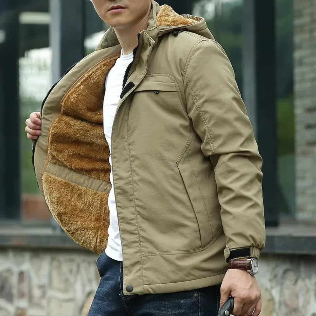 Waterproof Mens Jacket - Hip-Length Fleece-Lined Commute