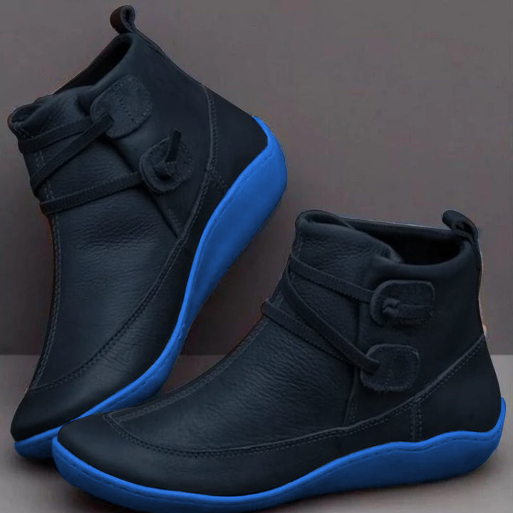 Waterproof Cozy Women's Ankle Boots - Slip On Leather, Rain