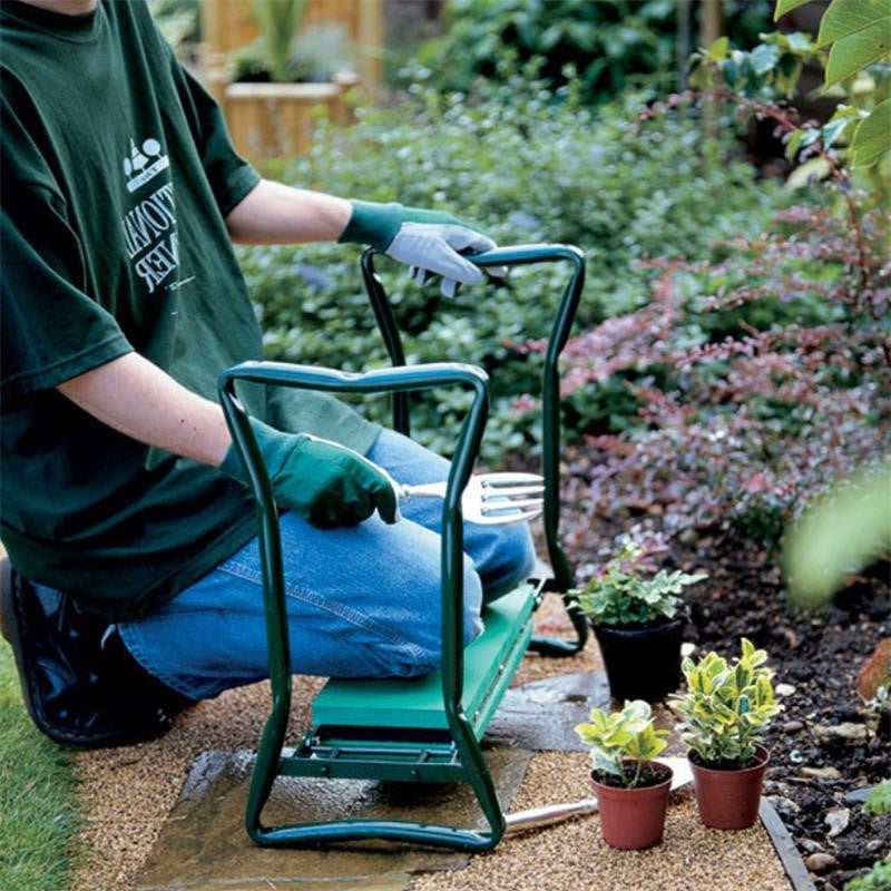 Garten-Kniebank Grün Ergonomischer Sitz Schmerzfreies Gärtnern Frühling 2026 Trend Geschenkidee