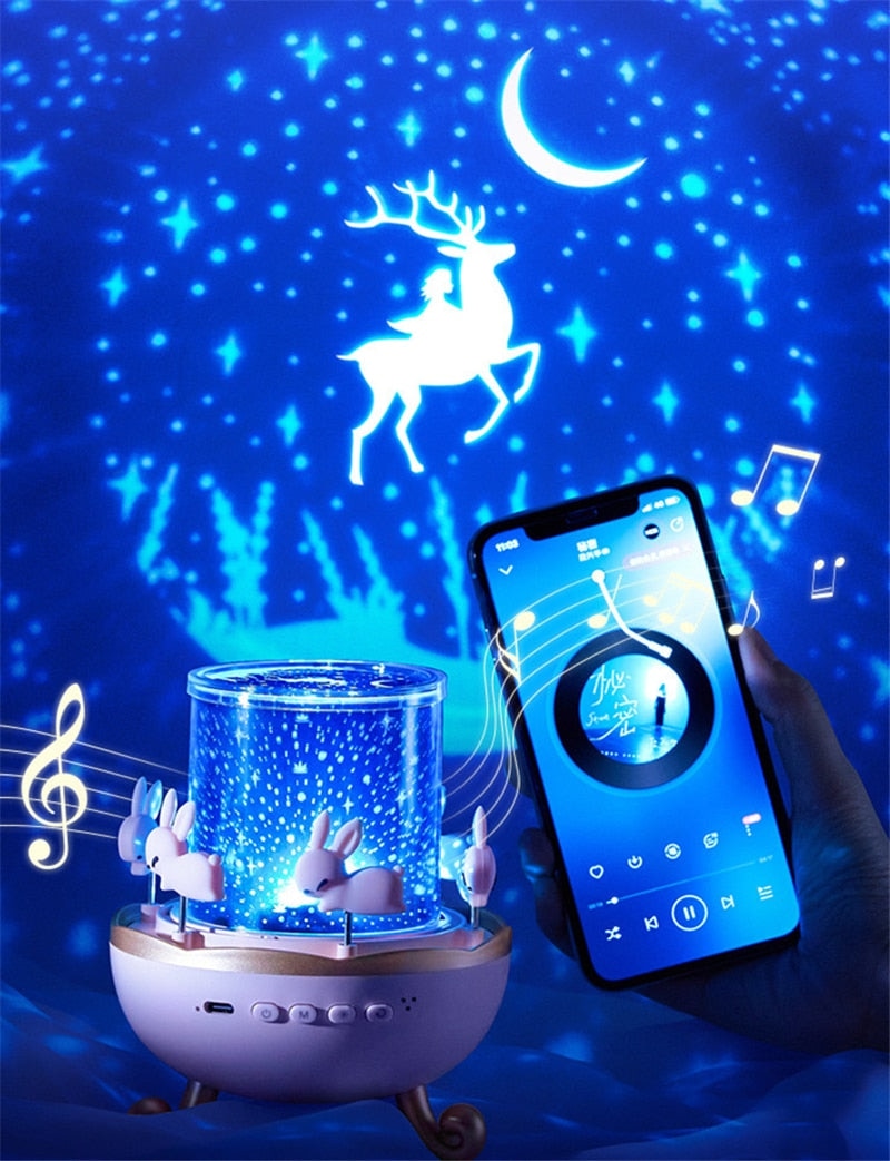 Upgraded Projector Night Light - 12 Themes, Bluetooth, Calming Glow for Kids