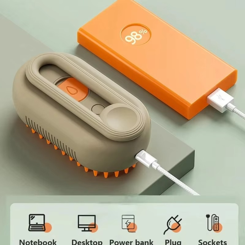 3 In1 Dog Cat Steamy Brush Spray Massage - Bath Brush & Hair Removal Tool