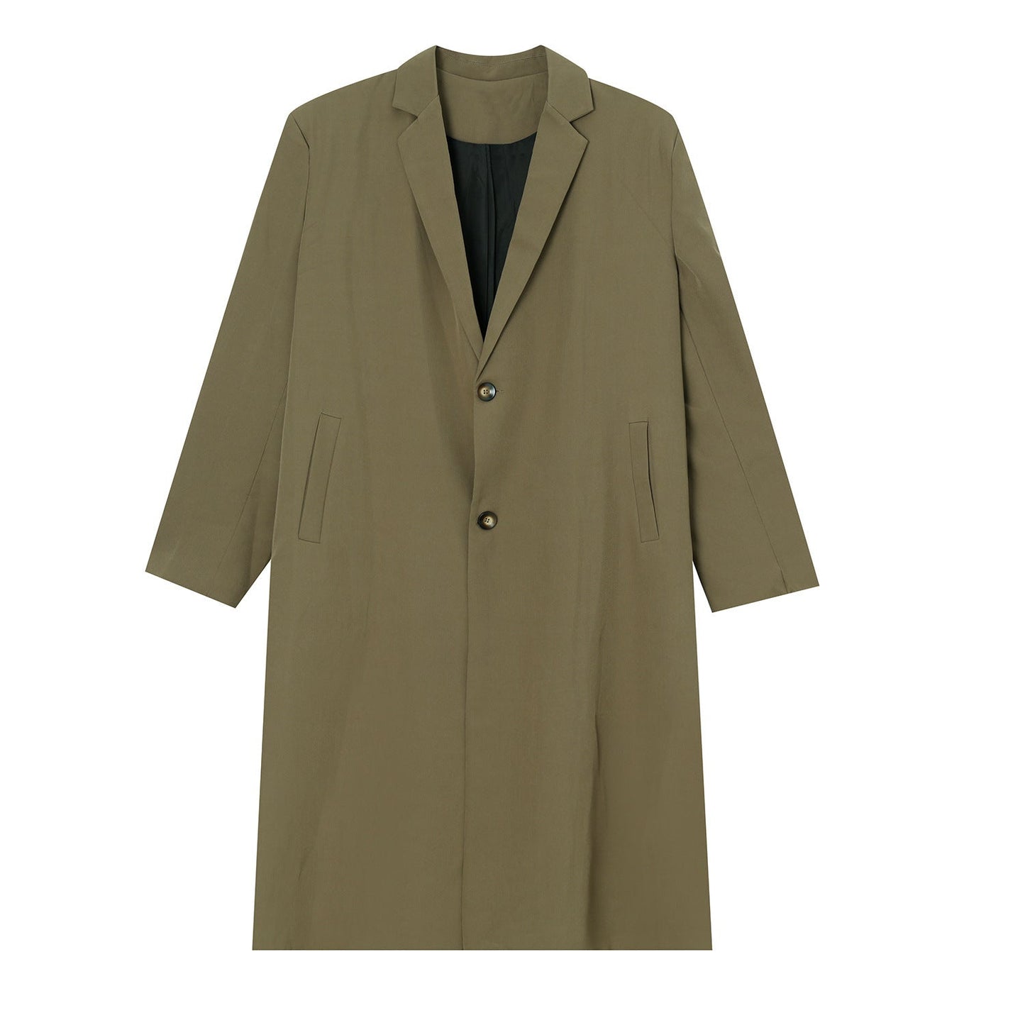 Lightweight Relaxed Men’s Overcoat - Long Polyester Spring