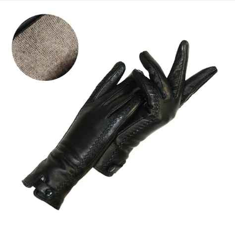 Guantes de cuero cálidos para mujer - hechos a medida, forrados de conejo