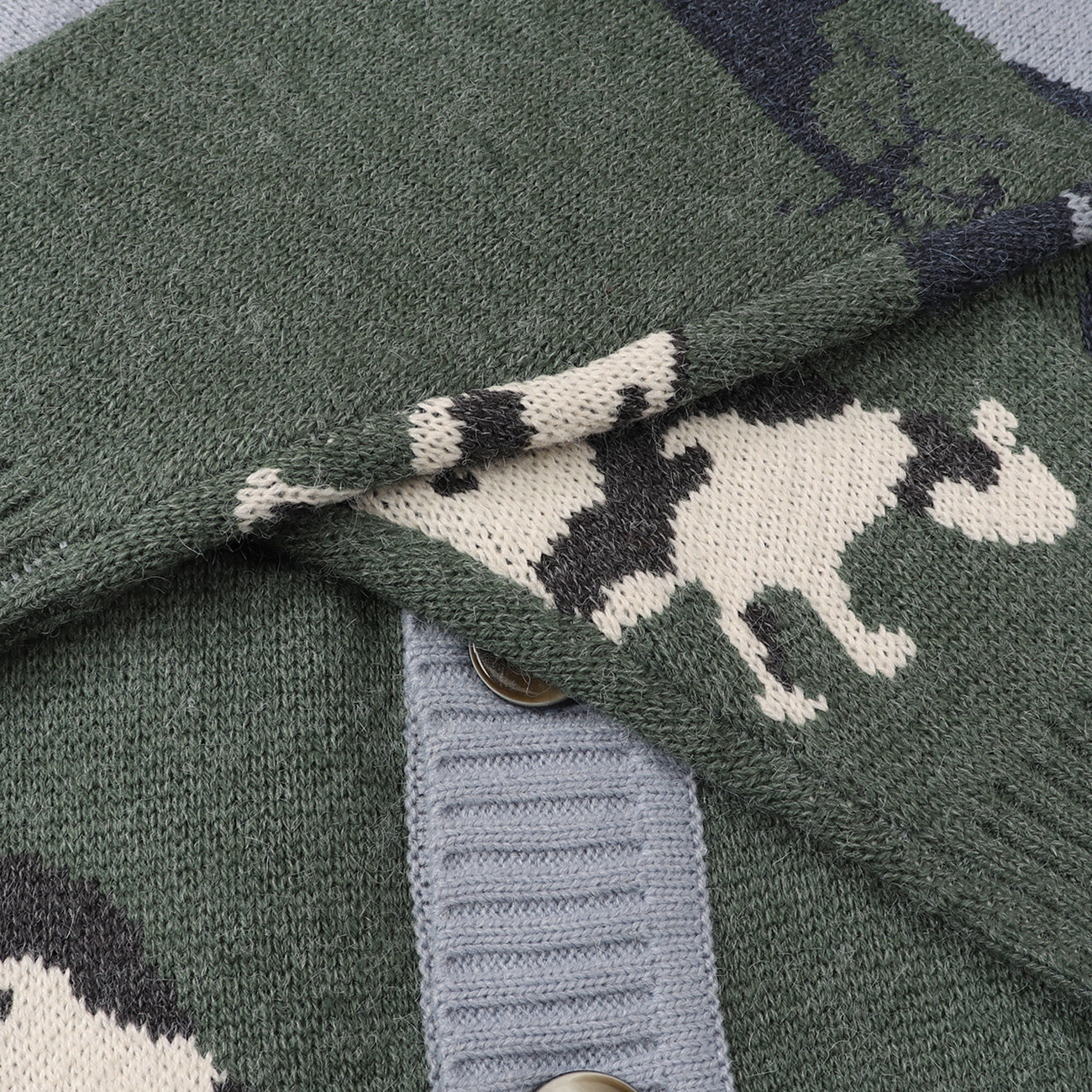 Oversized Relaxed Unisex Cardigan - V Neck Knit Jacquard