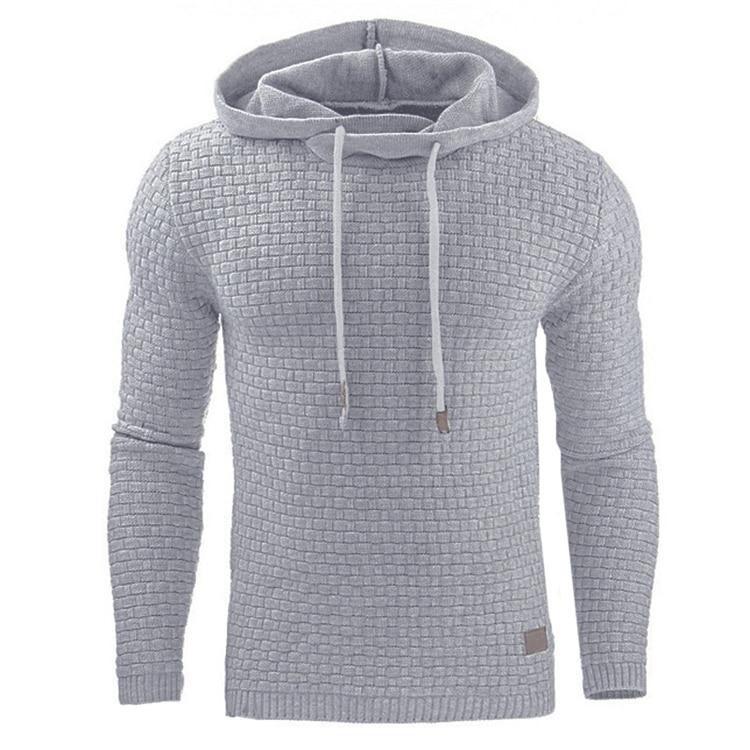 Warm Cozy Men’s Hooded Pullover - Textured Knit, Casual