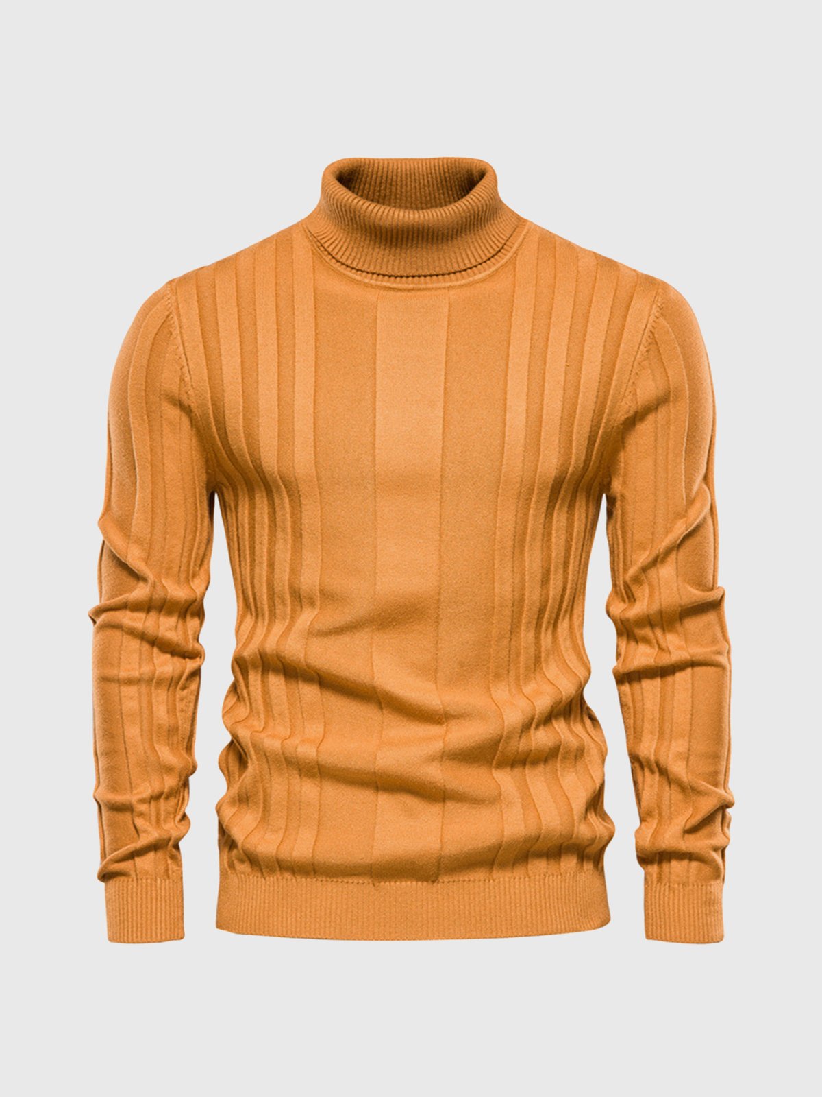 Maglione Uomo a Collo Alto Caldo - Maglia a Coste Verticali