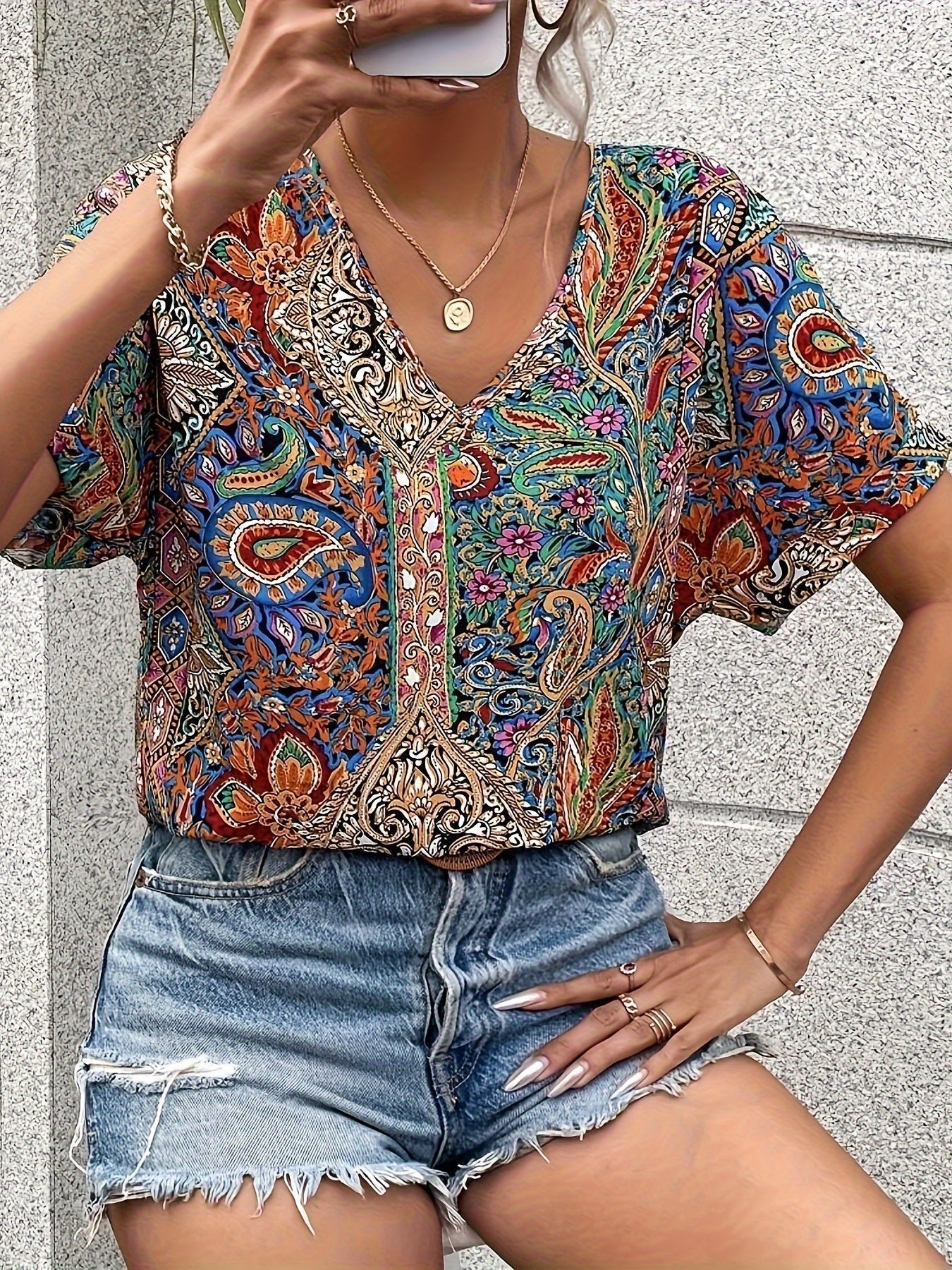 Floral Womens Blouse - Soft, Versatile Summer Top with Flattering Fit for Casual or Evening Wear-5
